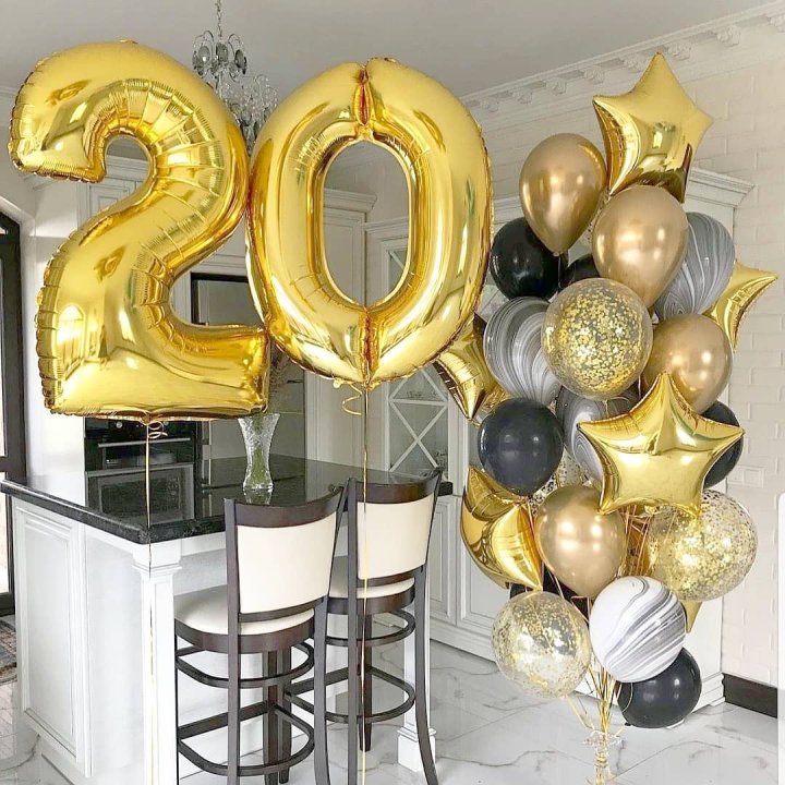 Фольгированный шар Золотая Цифра в Белгороде