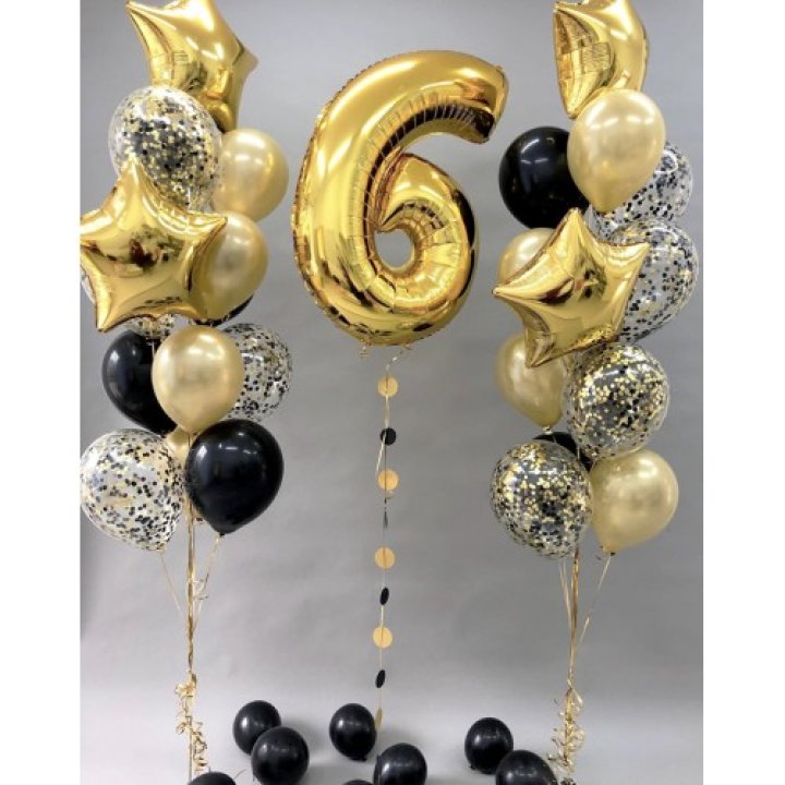 Цифра с фонтанами шаров  в Белгороде