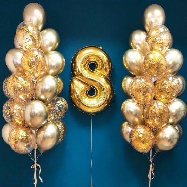 Цифра с фонтанами шаров  в Белгороде