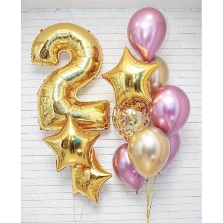 Цифра с фонтанами шаров  в Белгороде