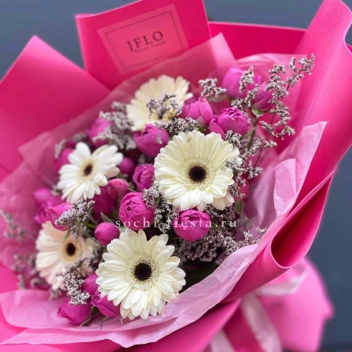 Букет гербер и мисти бабблс  в Белгороде