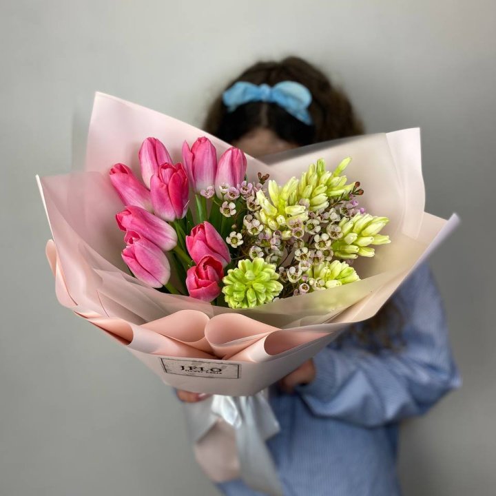  Дуо тюльпаны и гиацинты в Белгороде