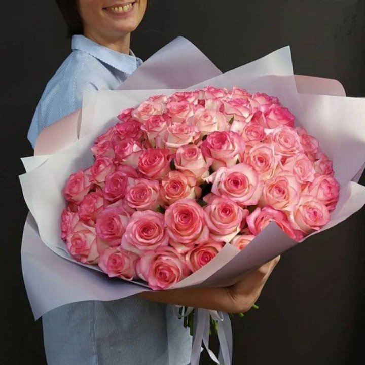 101 роза Джумилия в оформлении  в Белгороде