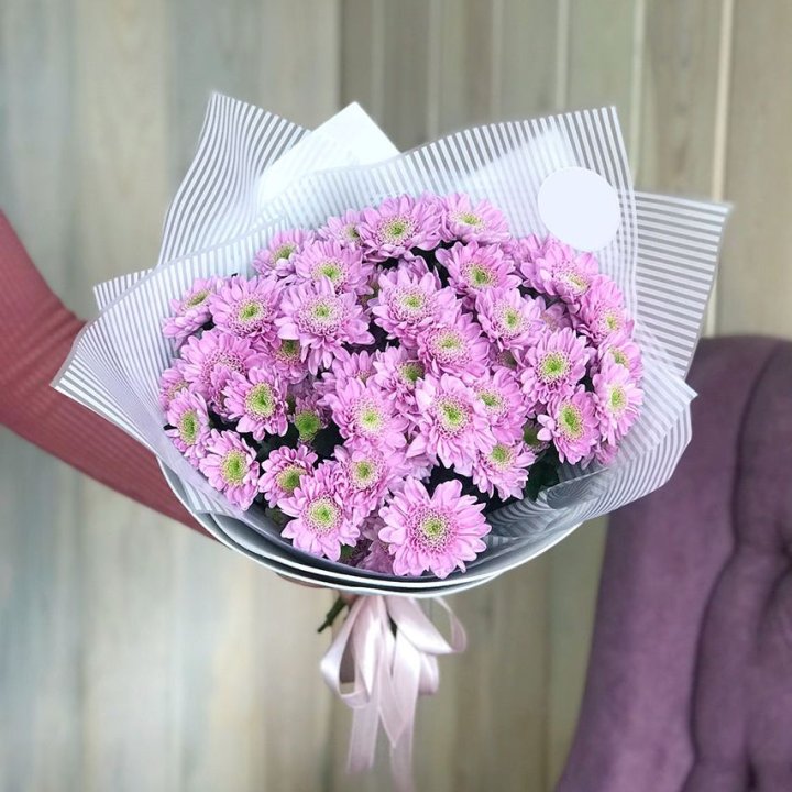 Букет розовых хризантем в Белгороде