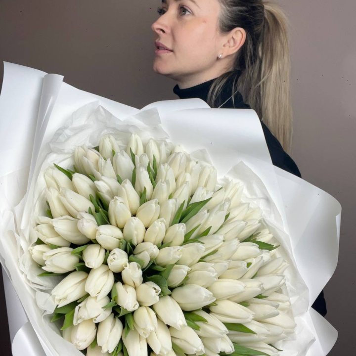 101 белый тюльпан №2 в Белгороде