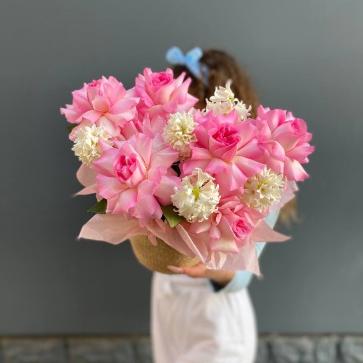 Дуо розы и гиацинты в Белгороде