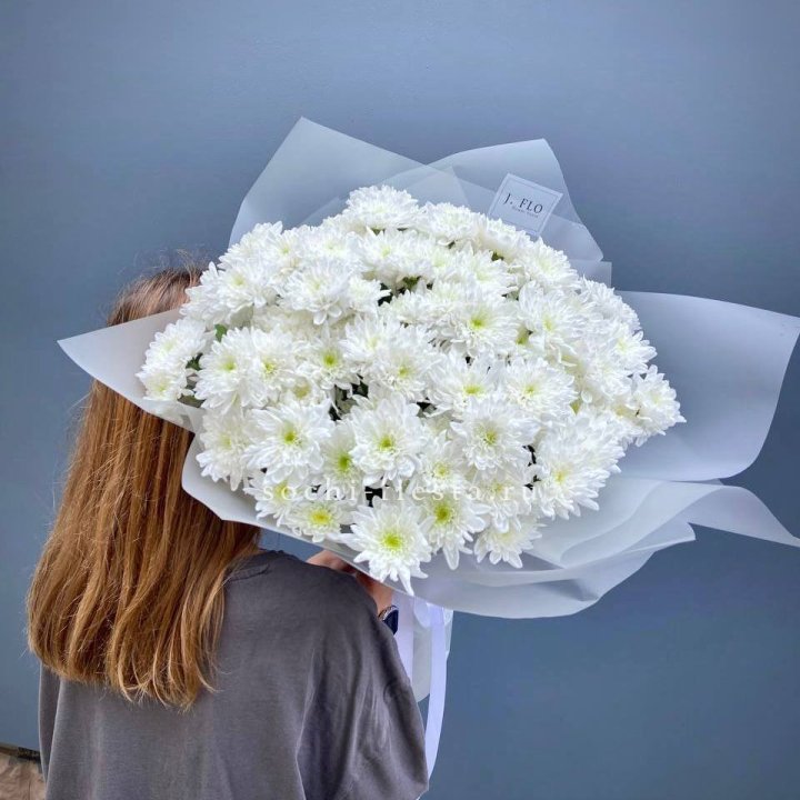 Букет хризантем "Белая снежинка" в Белгороде