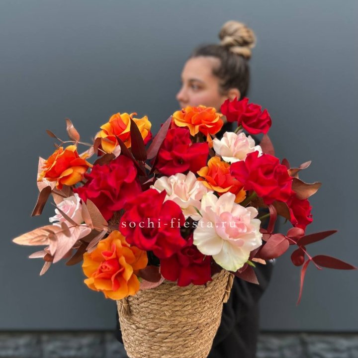 Авторский бокс "Роксана" в джутовом кашпо в Белгороде