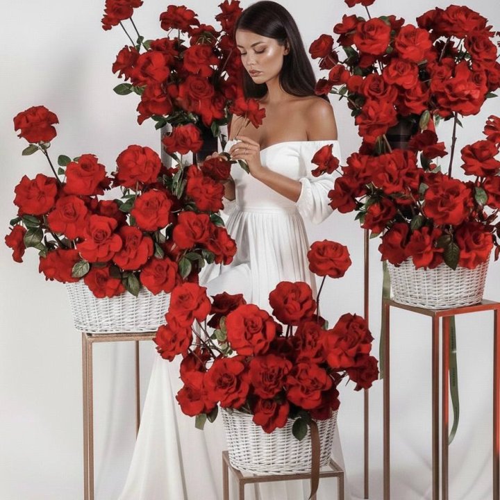 Сет из красных французских роз в Белгороде