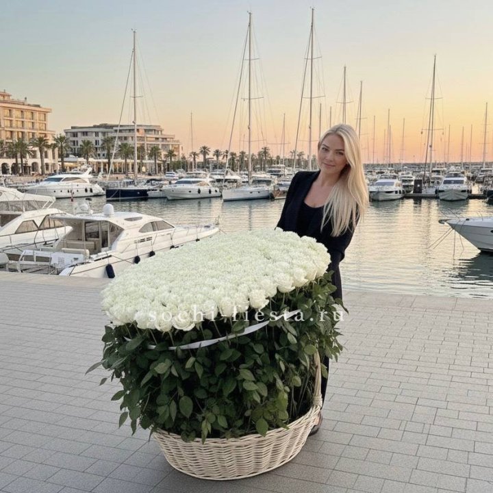 301 высокая роза в корзине в Белгороде