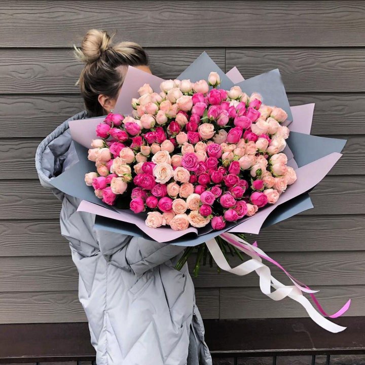 55 роз микс кустовых в Белгороде