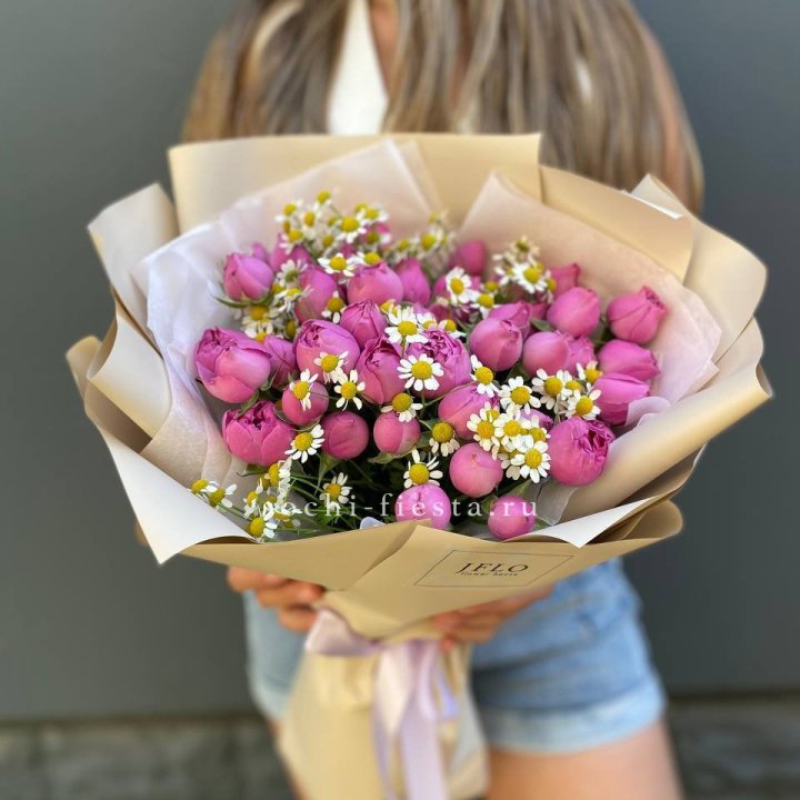 Дуобукет мисти с ромашками  в Белгороде