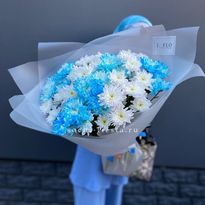 Букет хризантем "Голубая снежинка" в Белгороде