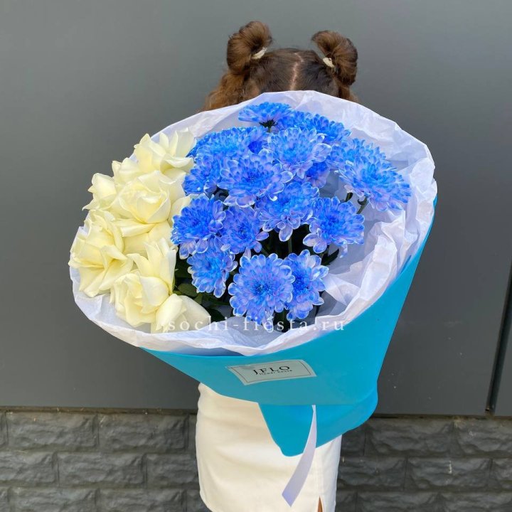 Дуо букет розы и хризантема в Белгороде