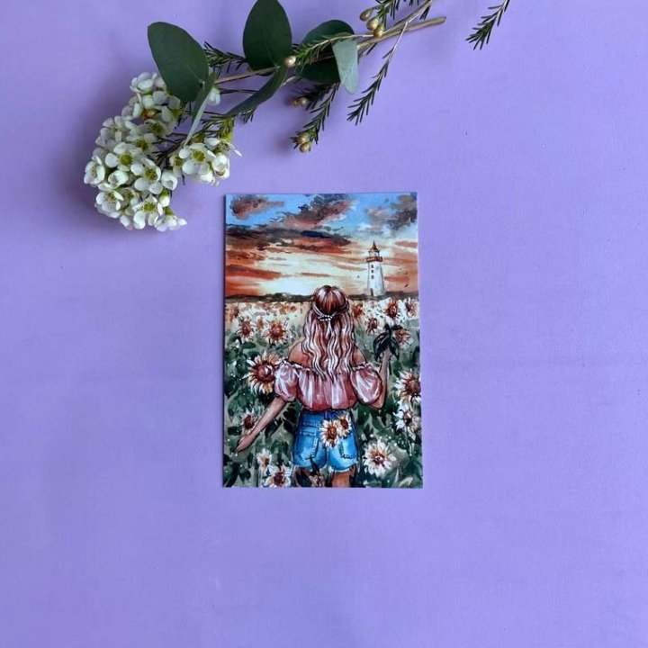 Открытка к букету "Подсолнух" в Белгороде