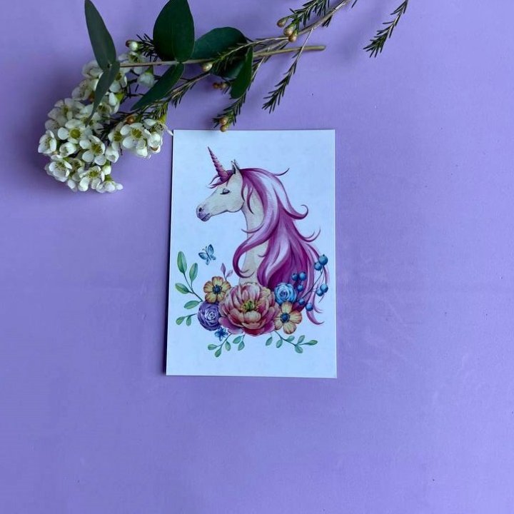 Открытка к букету "Единорог" в Белгороде