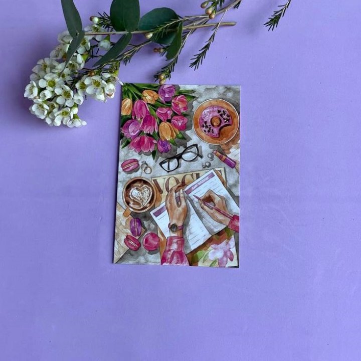 Открытка к букету "Леди на работе" в Белгороде