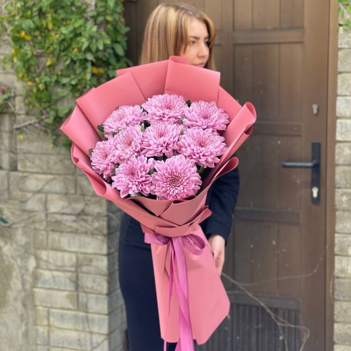 Букет хризантем розовый в Белгороде