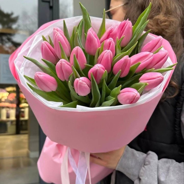  19 розовых тюльпанов в Белгороде