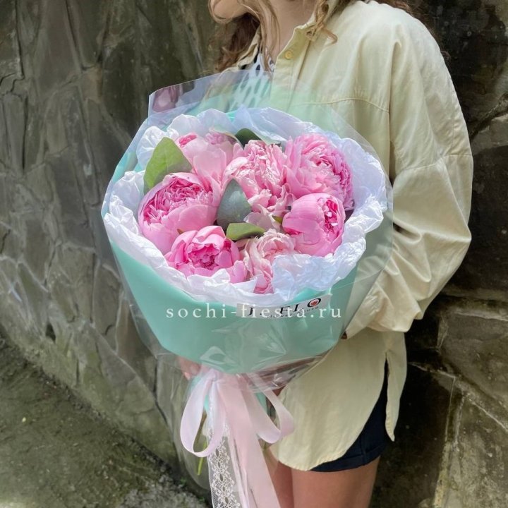 7 зефирных пионов в фоамиране в Белгороде