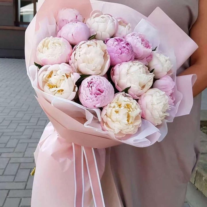 Букет пионов "Маршмелоу" в Белгороде