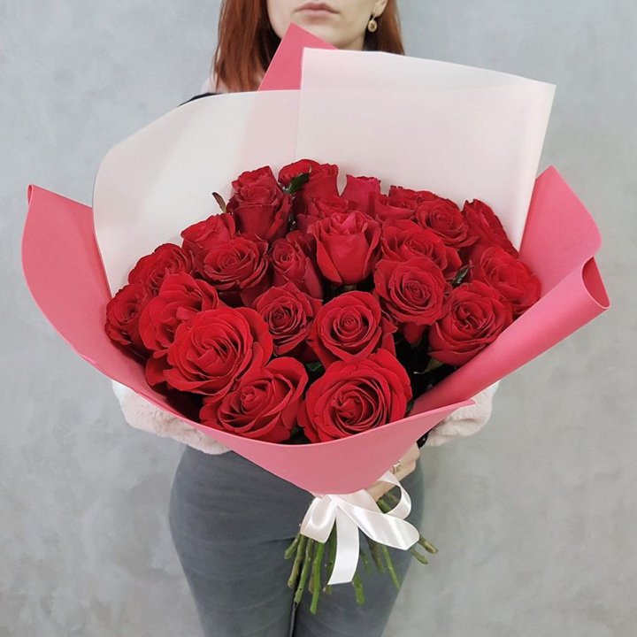 25 Красных роз рози вайт в Белгороде