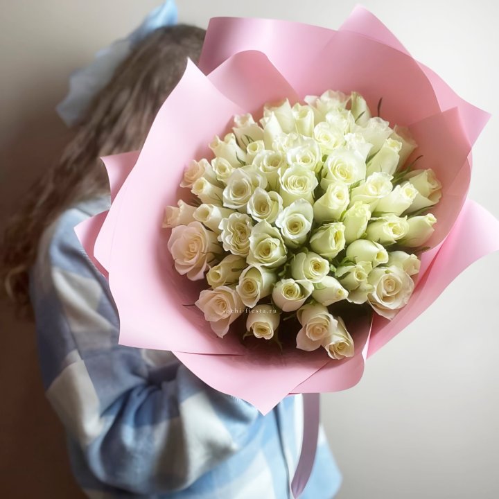 Букет из 51 белой розы (Кения) в Белгороде