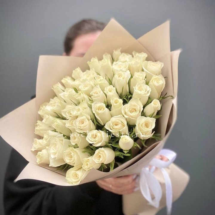 51 белая кенийская роза  в Белгороде