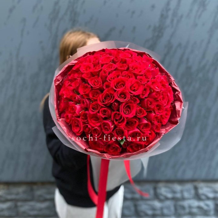 101  красная кенийская роза  в Белгороде
