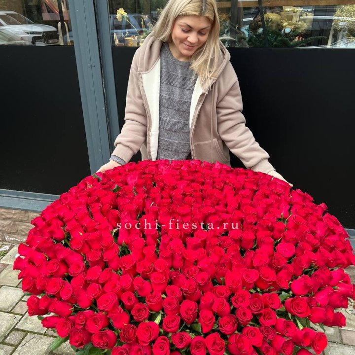 501 красная роза в корзине в Белгороде