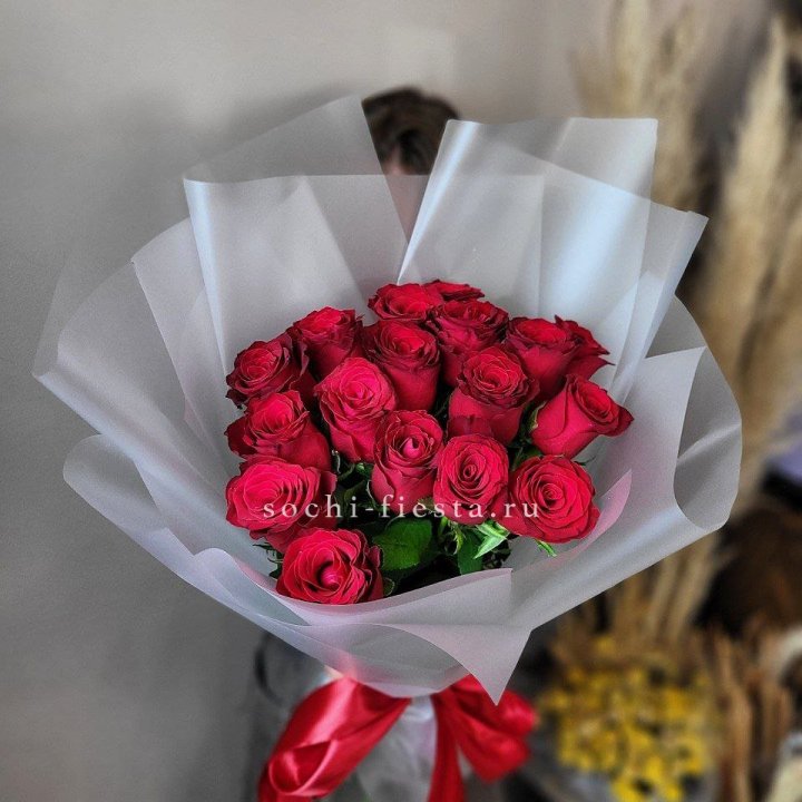 17 красных роз "Нет времени ждать" в Белгороде