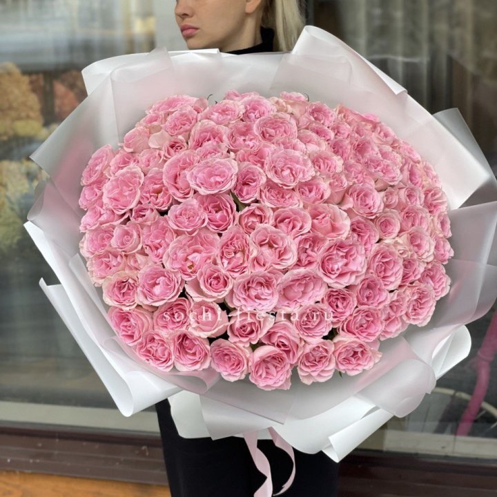 101 нежно-розовая роза в Белгороде