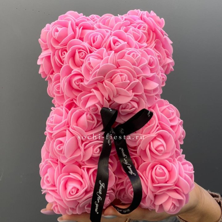 Игрушка медведь из розовых роз в Белгороде