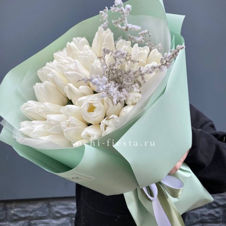 Букет белых тюльпанов "Бьянко" в Белгороде