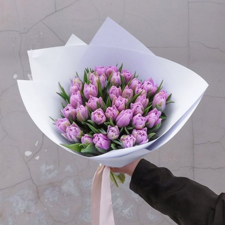 35 сиреневых тюльпанов в Белгороде