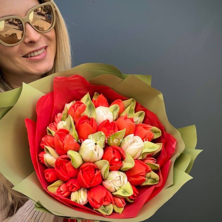 Зефирный букет из тюльпанов в Белгороде